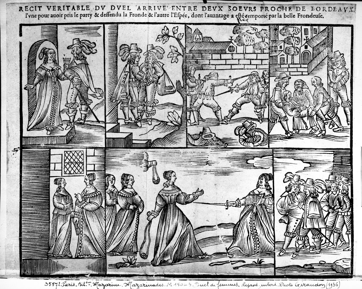 Um duelo entre duas irmãs perto de Bordeaux, 1650 de French School
