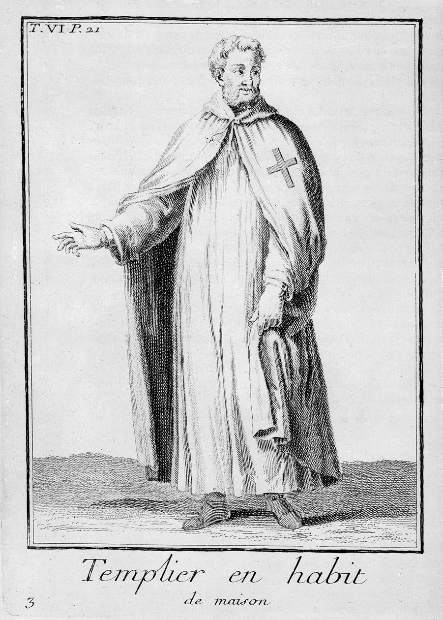 Um Templário em seu hábito de French School