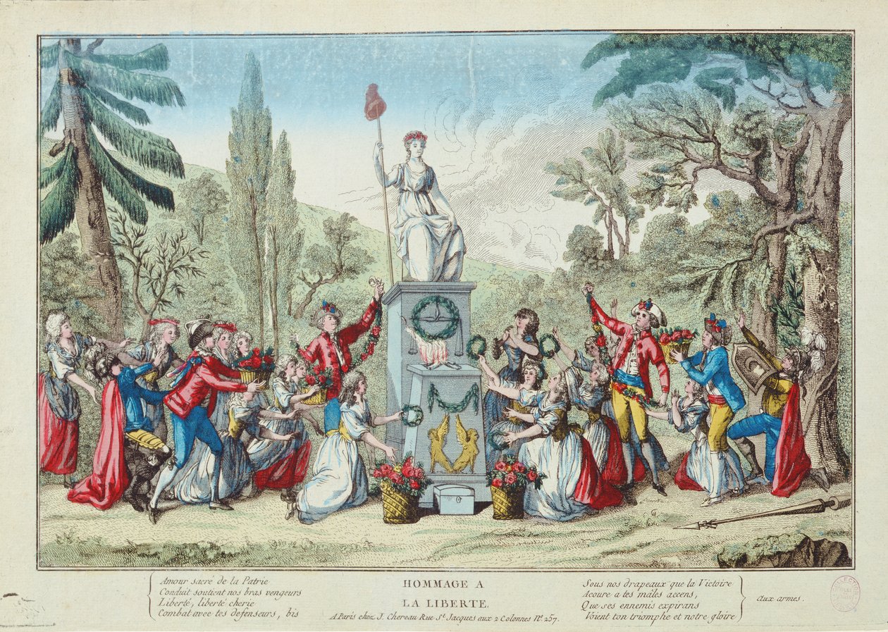 Um tributo à liberdade, Fete de l&39;Unite, 10 de agosto de 1793 de French School