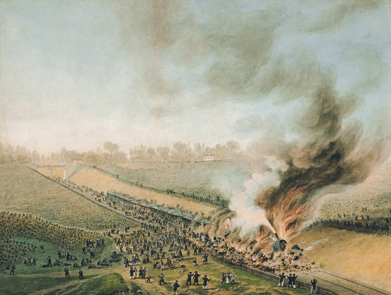 Acidente no Versailles para Bellevue Railway, 8 de maio de 1842 de French School