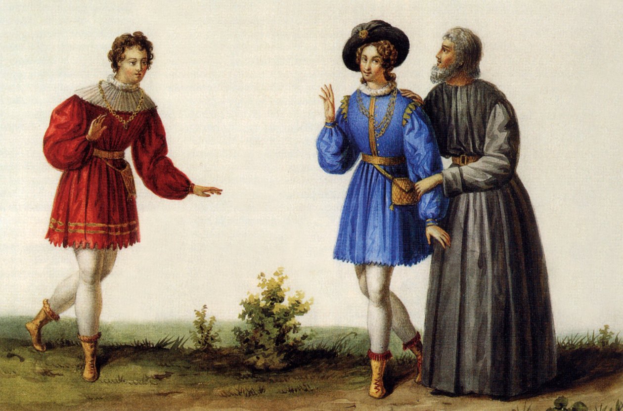 Adolphe Nourrit no papel de O Conde no Conde de Ory por Gioacchino Rossini, 1828 de French School