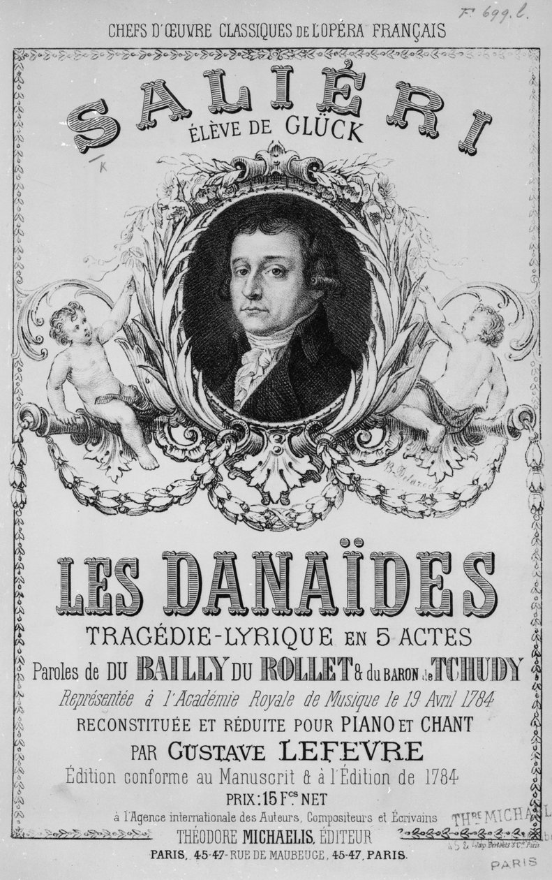 Anúncio para &39;Les Danaides&39;, 19 de abril de 1784 de French School