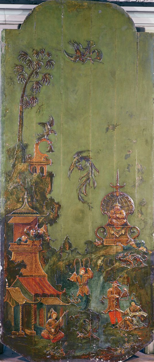 Ar, de uma série de painéis representando os quatro elementos, c.1730 (madeira policromada) de French School