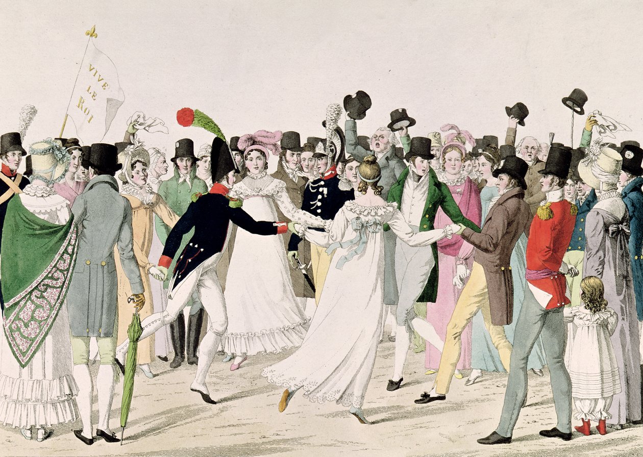 Uma noite no Tuileries em julho de 1815 de French School