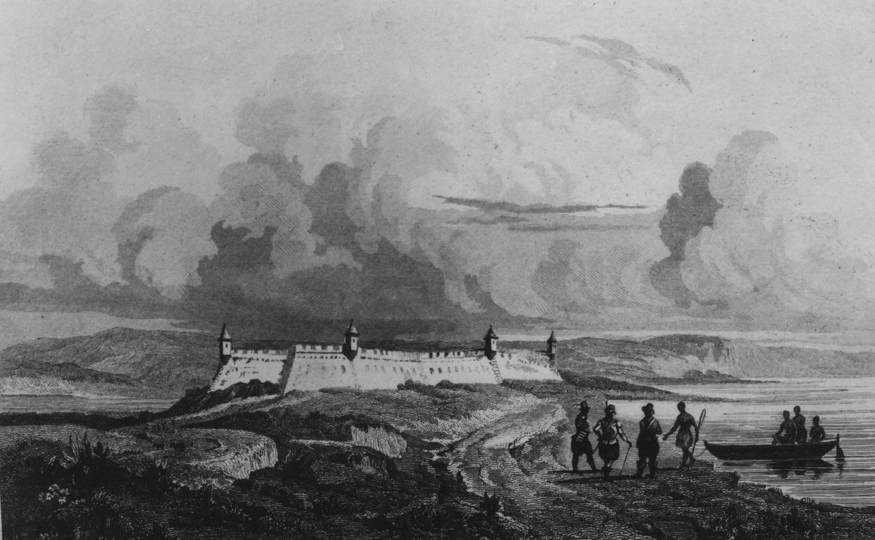Antigo Forte no Rio Grande, de &39;Bresil, Columbie et Guyanes&39; por Ferdinand Denis e Cesar Famin 1837 de French School