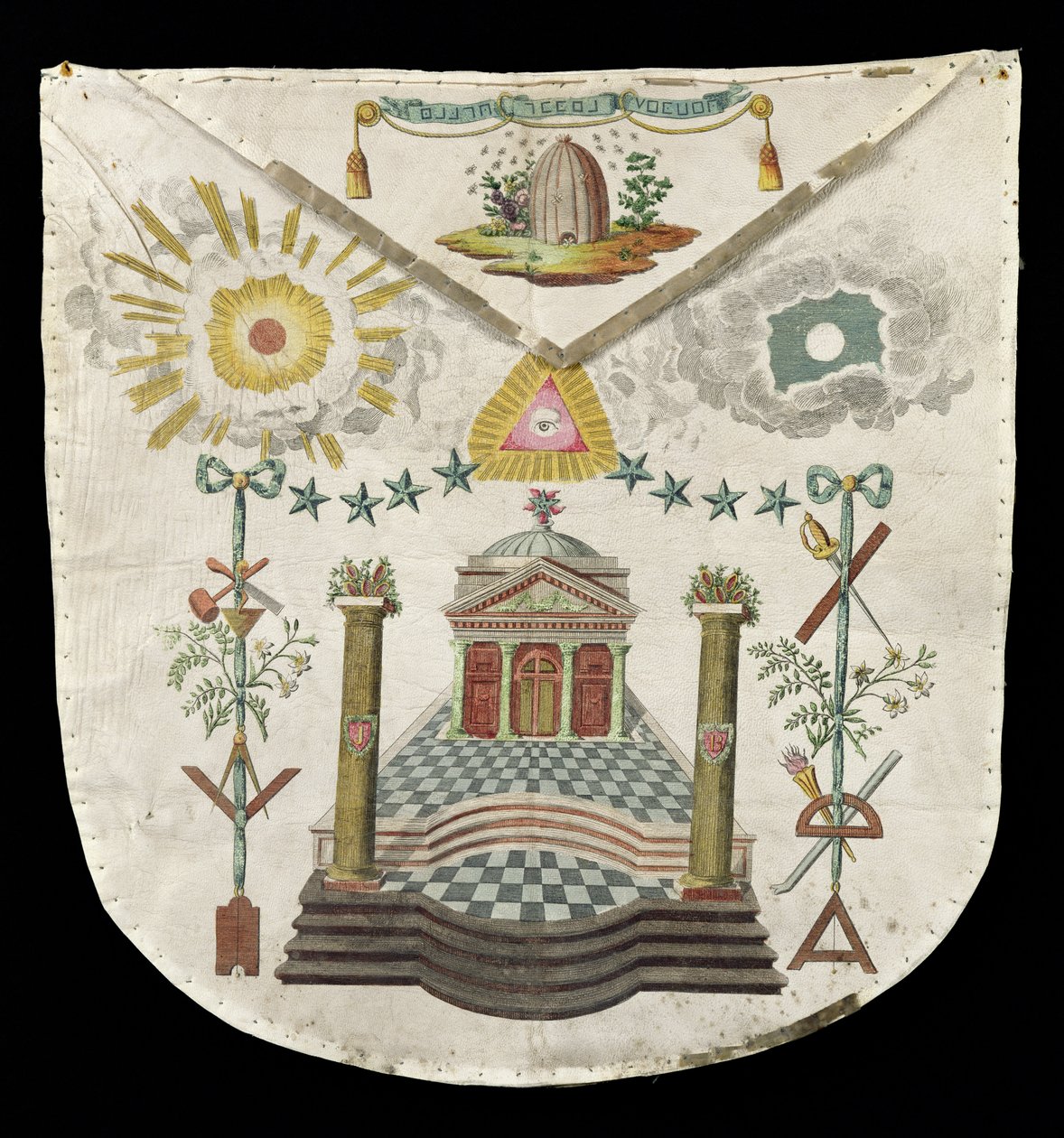 Avental de um Mestre do Saint-Julien Lodge em Brioude (couro pintado) de French School