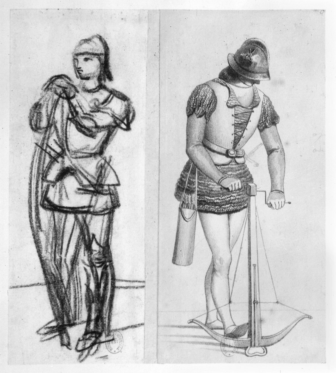 Arqueiro e besteiro durante o reinado de Luís XI (1461-83) de French School