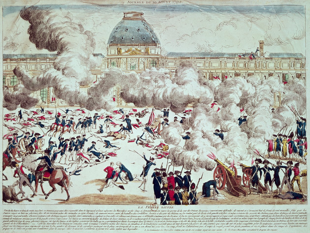 Ataque às Tulherias, 10 de agosto de 1792 de French School