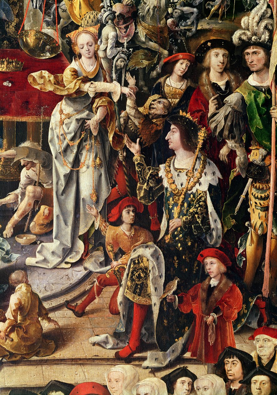 No equilíbrio de peso verdadeiro (peso real, escalas verdadeiras) 1518 (detalhe 219598) de French School