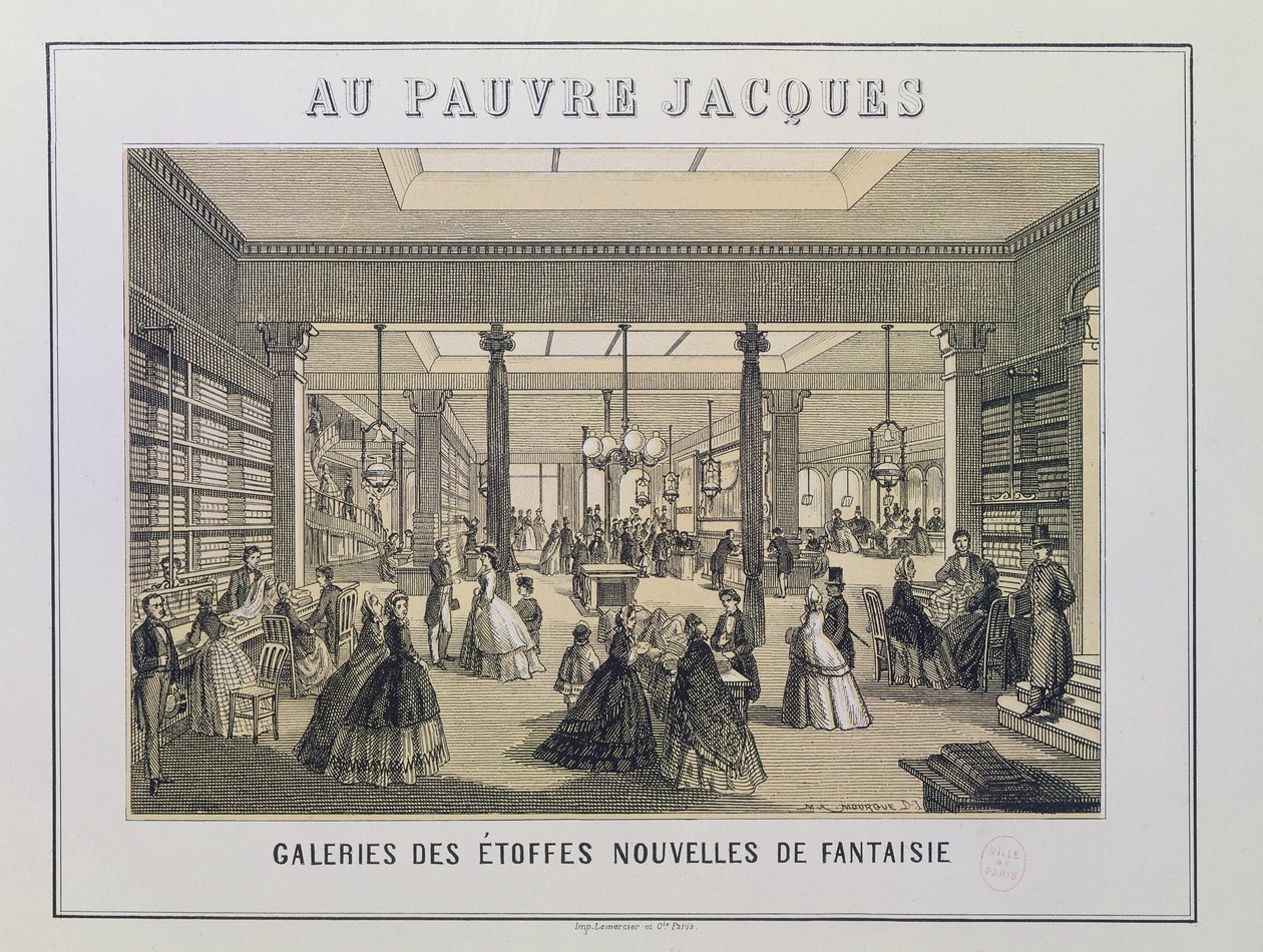 Na Pauvre Jacques: o departamento de tecidos de French School