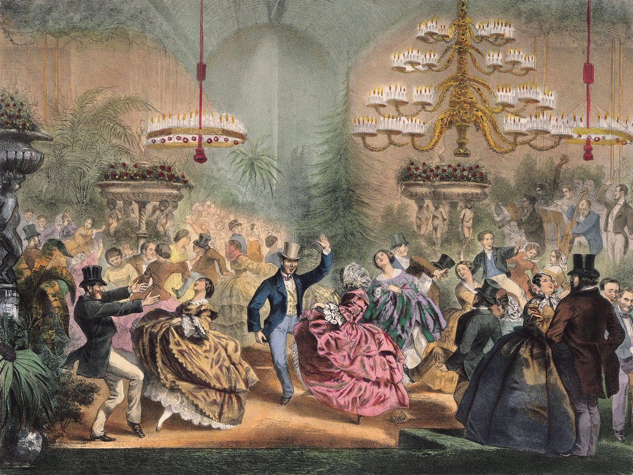 Bola no Jardim de Inverno, 33 Champs-Elysees, Paris, c.1865 de French School