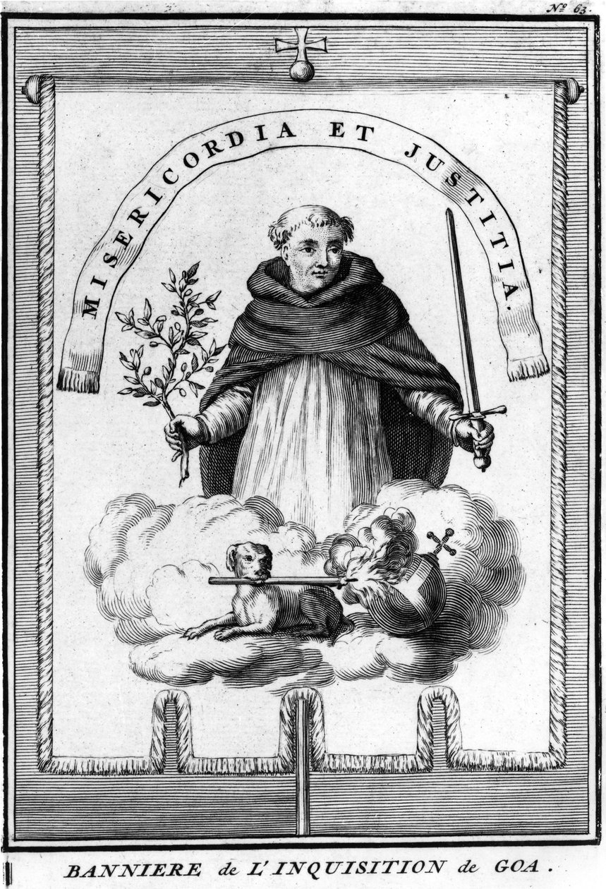 Banner da Inquisição de Goa, publicado em &39;Relation de l&39;Inquisition de Goa&39; por Charles Dellon, publicado em 1687 de French School