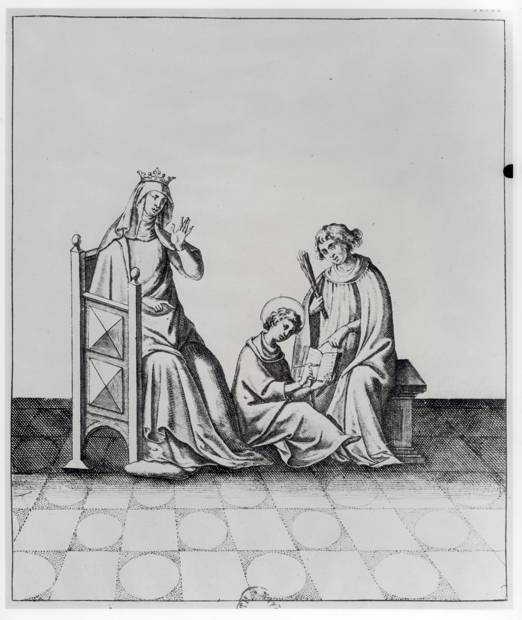 Blanche de Castille (1188-1252) Rainha da França e seu filho Louis em seus estudos de French School