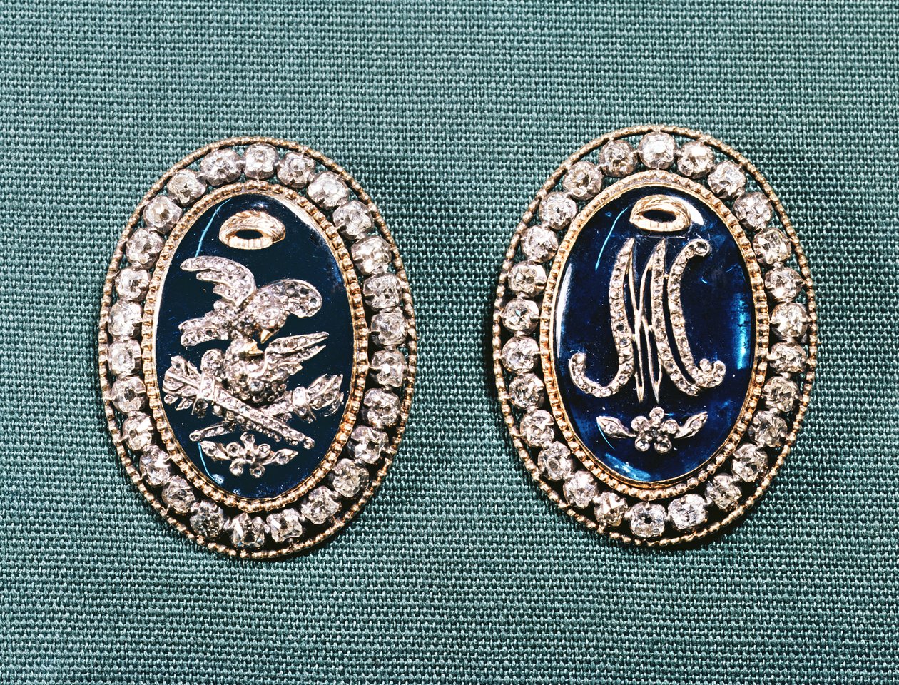 Fechos de pulseira, final do século XVIII (diamante e colar em ouro) de French School