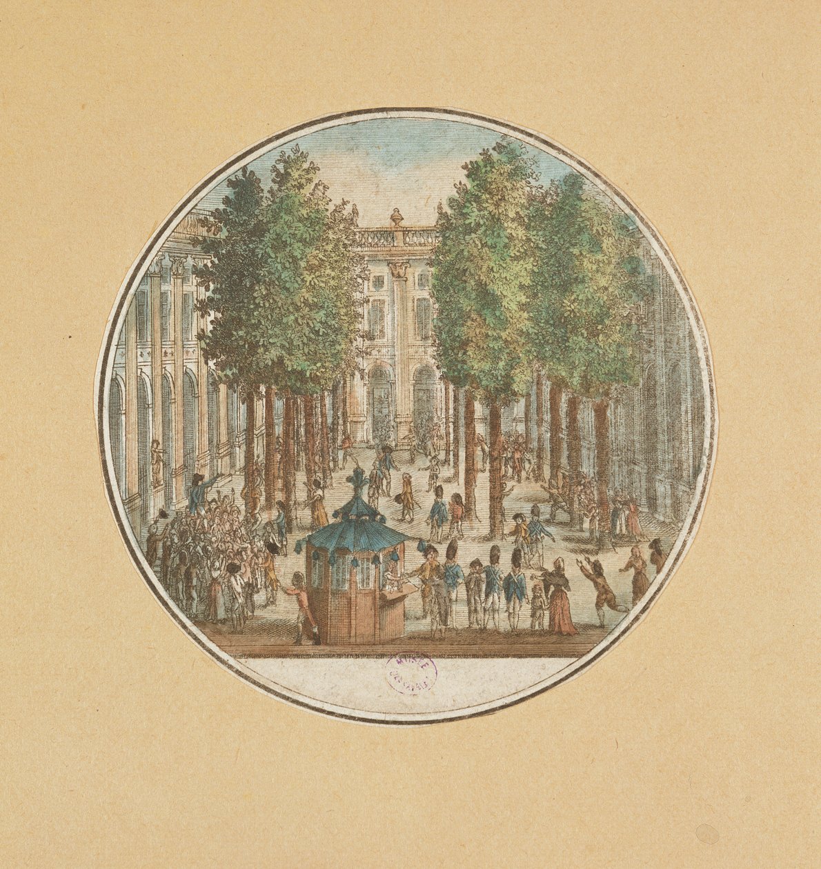 Camille Desmoulins falando no Palais Royal, 12 de julho de 1789 de French School