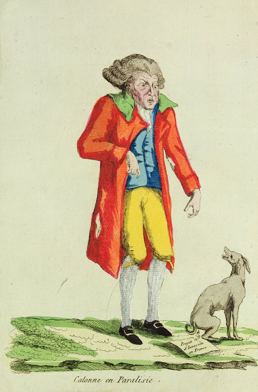 Caricatura de Calonne paralisada de French School