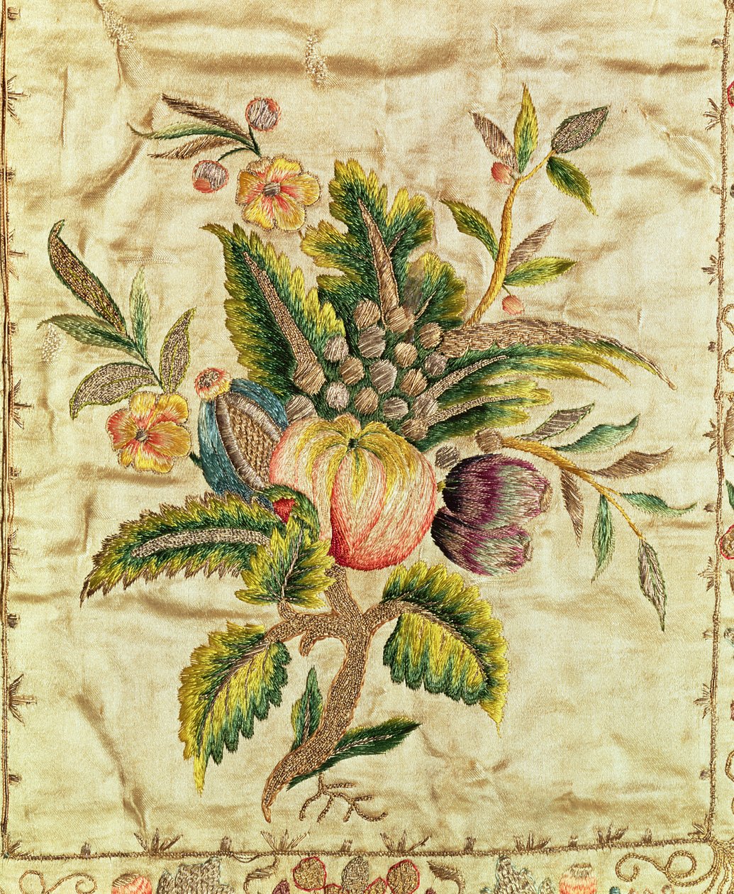 Casula, c.1785 (cetim bordado em fios de ouro e prata em trabalho estampado) de French School