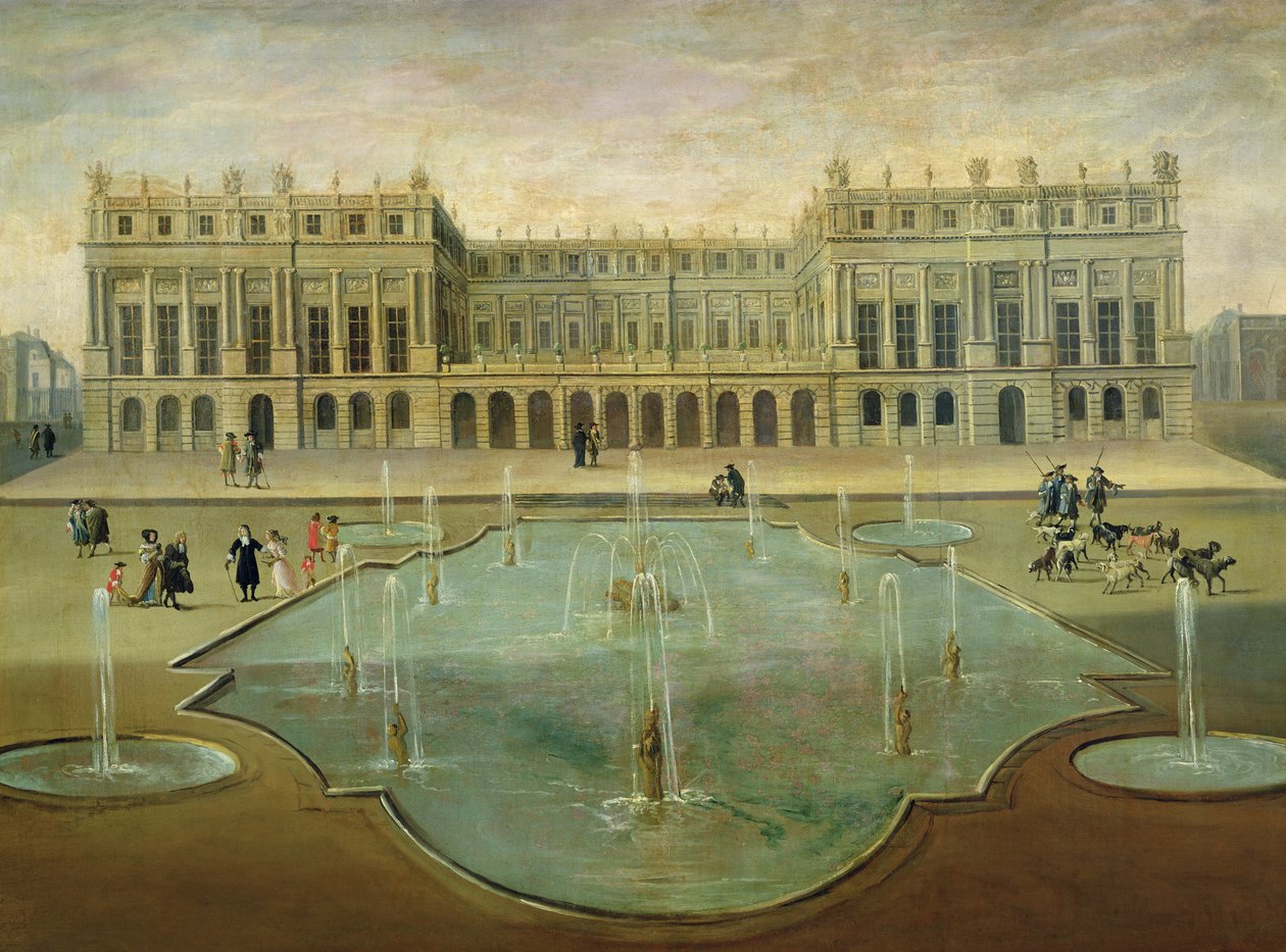 Chateau de Versailles do lado do jardim, antes de 1678 de French School