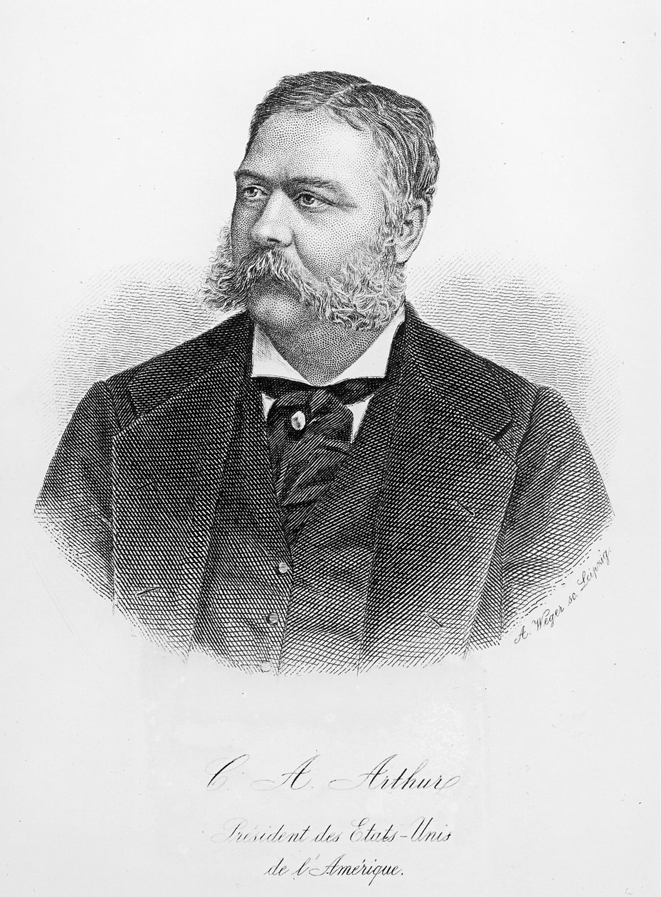 Chester Alan Arthur (1829-86), gravado por A. Weger de French School