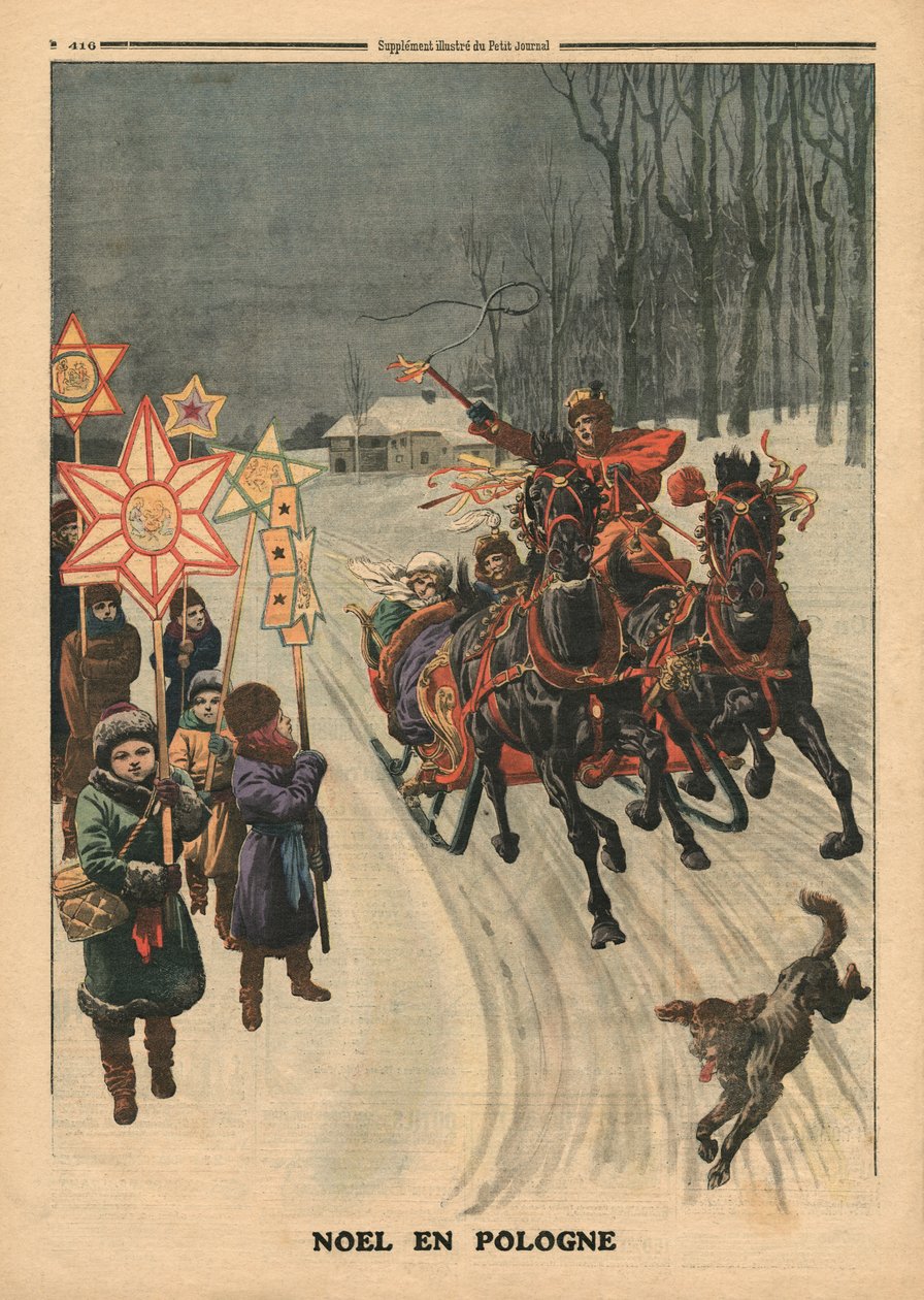 Natal na Polônia, ilustração de &39;Le Petit Journal&39;, suplemento ilustre, 24 de dezembro de 1911 de French School