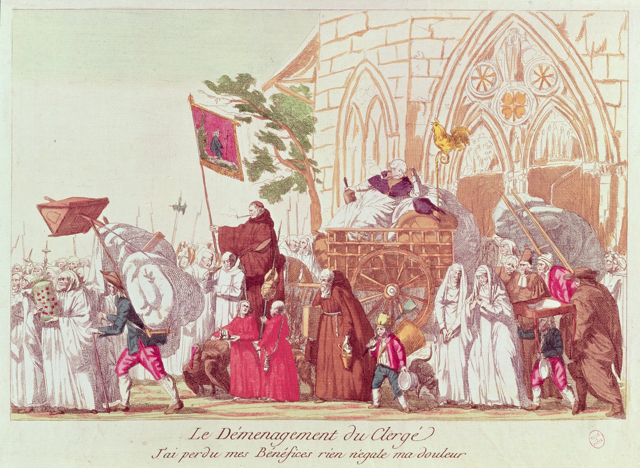 Clero Deixando a Igreja após a Venda da Propriedade da Igreja de French School