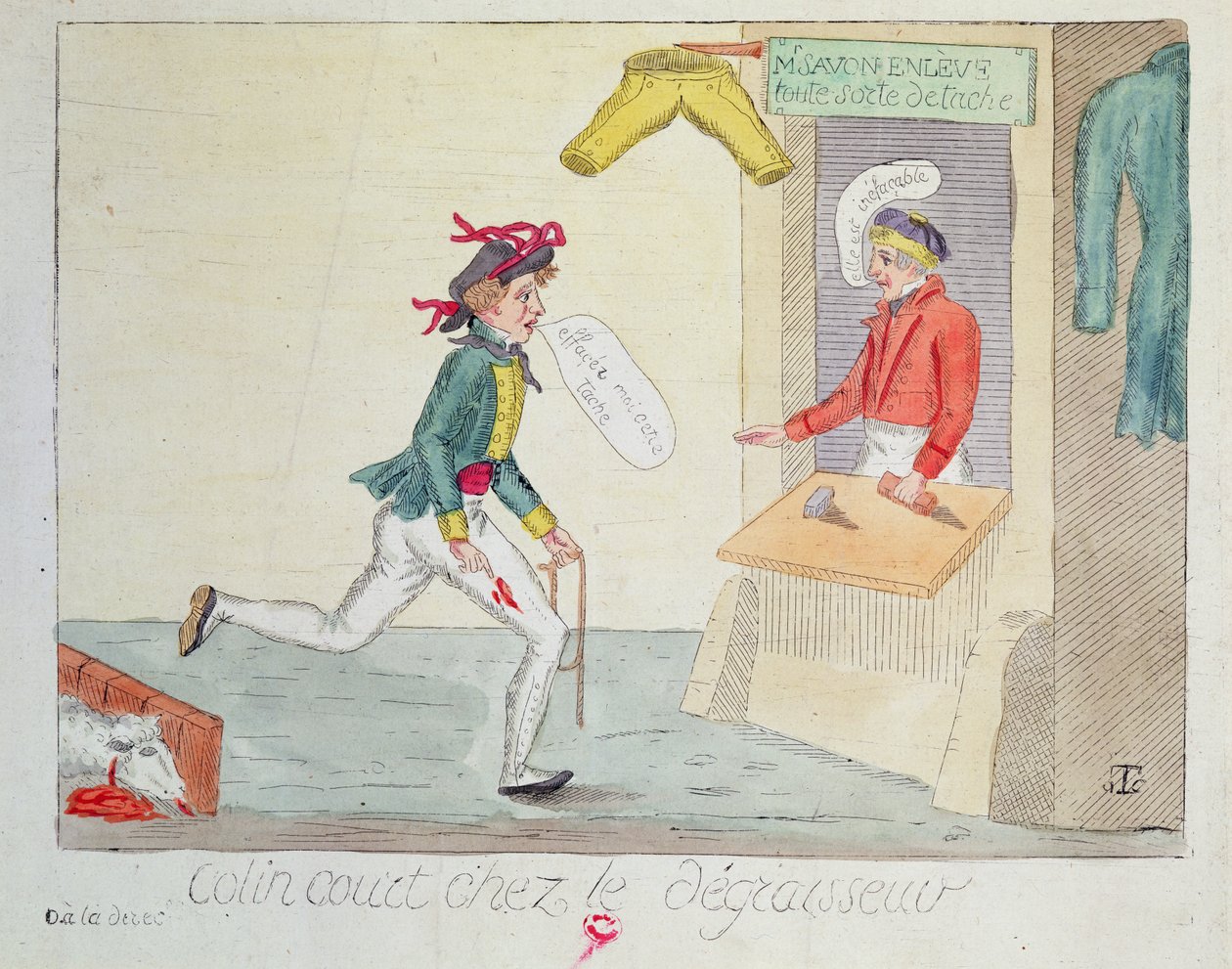 Colin Court nos removedores de manchas, 1814 de French School