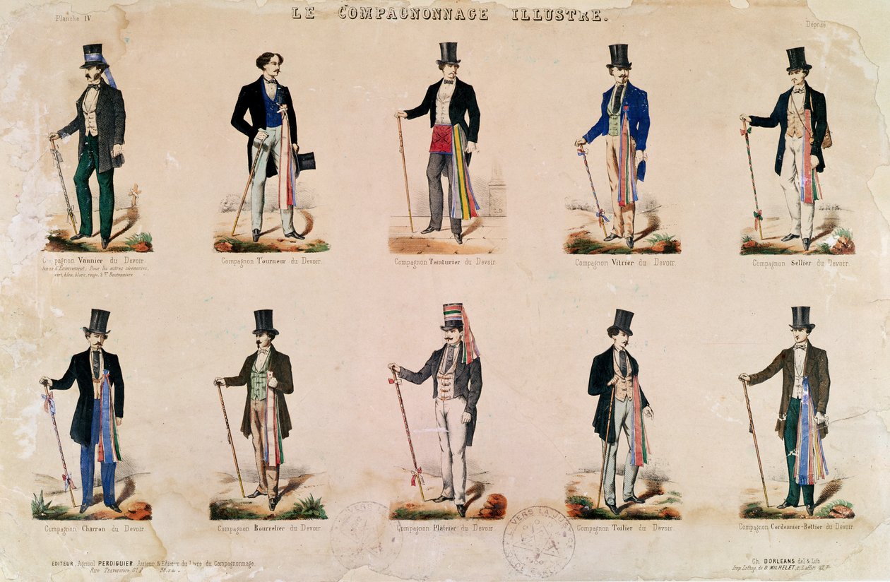 Figurinos de várias profissões, de &39;Ilustre companheirismo&39; de French School