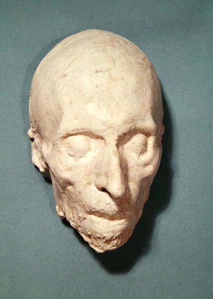 Máscara da morte de Felicite de Lamennais (1782-1854) 1854 (gesso) de French School