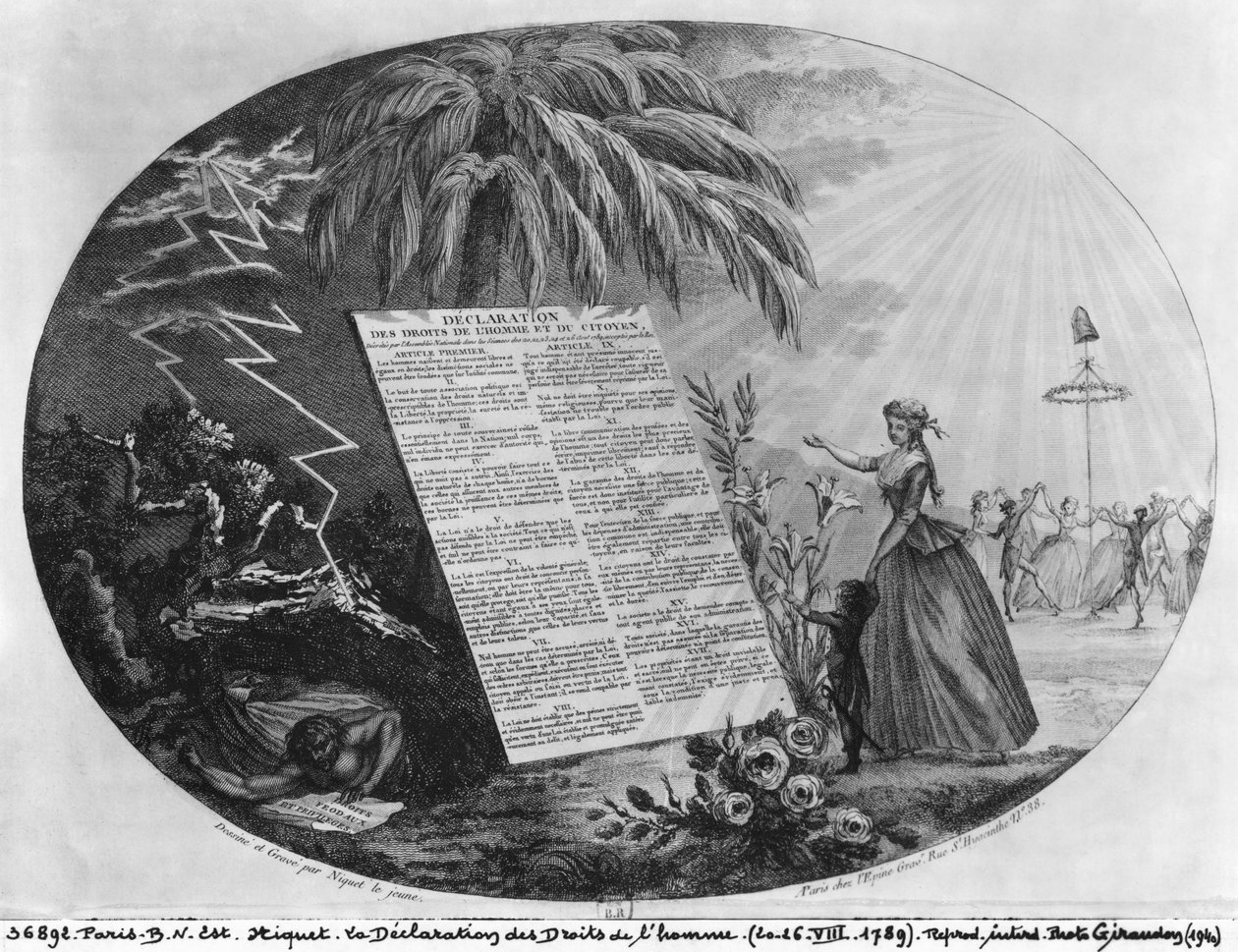 Declaração dos Direitos do Homem, de 20 a 26 de julho de 1789 de French School