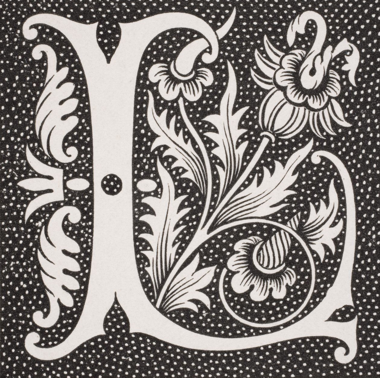 Letra decorada &39;L&39;, de &39;A Idade Média e o Renascimento&39;, de Paul Lacroix (1806-84), publicada em 1847 de French School