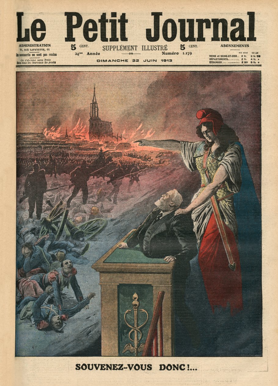 Desarmamento da França, Jean Jaures e Marianne, ilustração do &39;Le Petit Journal&39;, 6 de dezembro de 1903 de French School