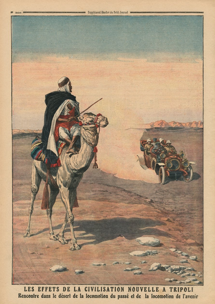 Efeitos da nova civilização em Trípoli, ilustração do &39;Le Petit Journal&39;, suplemento ilustrativo, 5 de novembro de 1911 de French School