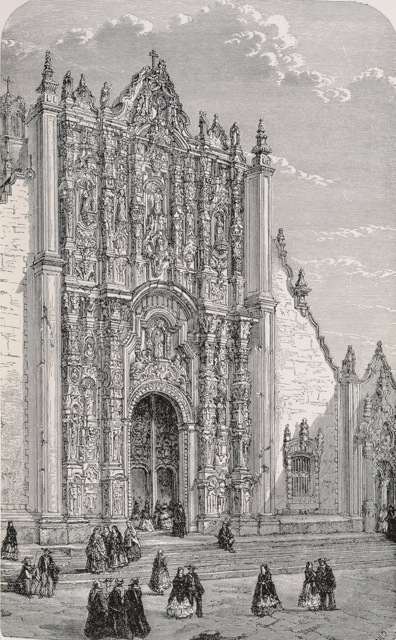 El Sagrario Metropolitano (c.1749-69), Cidade do México, de &39;As Antigas Cidades do Novo Mundo&39;, de Claude-Joseph-Desire Charnay, pub. 1887 de French School