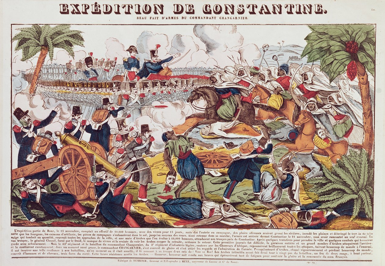 Expedição em Constantino sob o comando do general Nicolas Changarnier (1793-1877) novembro de 1836 de French School