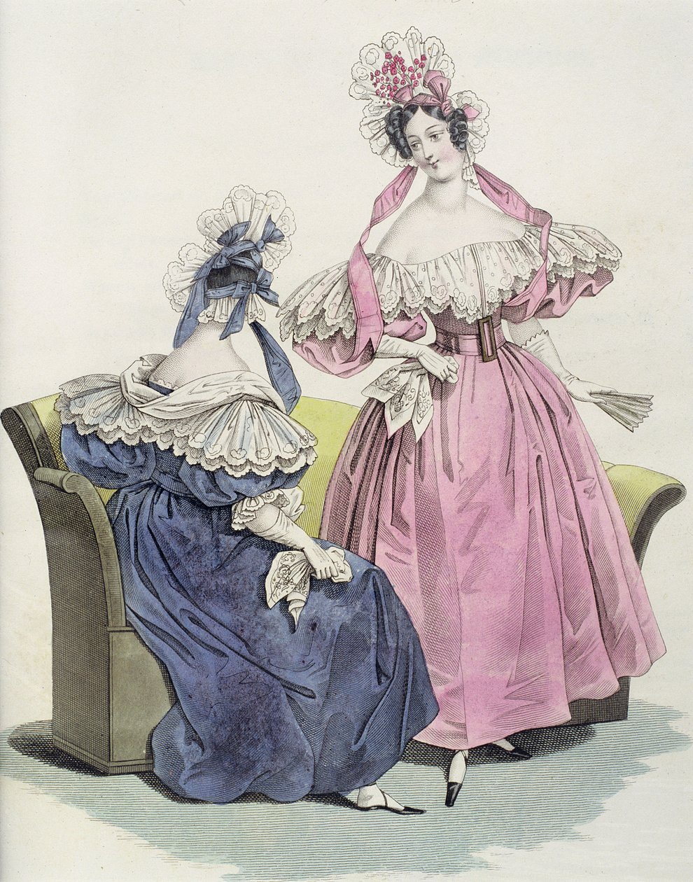 Placa de moda de &39;The Follet Courrier des Salons Modes&39;, 1832 de French School