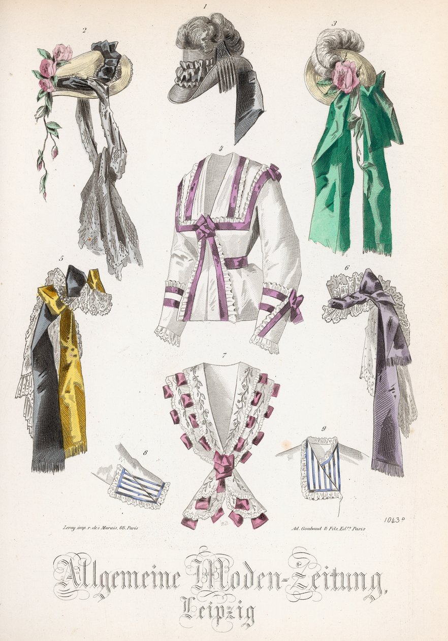 Placa de moda do &39;Allgemeine Moden-Zeitung&39;, Leipzig, 1872 de French School