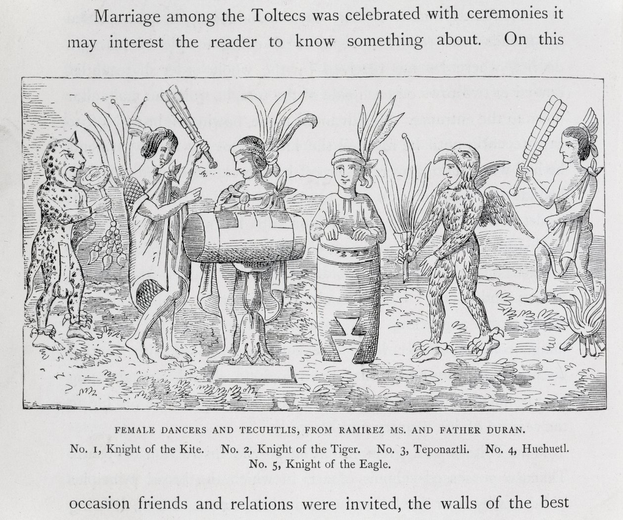 Dançarinas e Tecuhtlis, do Ramirez Codex e do Padre Duran, de "As Antigas Cidades do Novo Mundo", de Charles-Joseph-Desire Charnay, pub. 1887 de French School