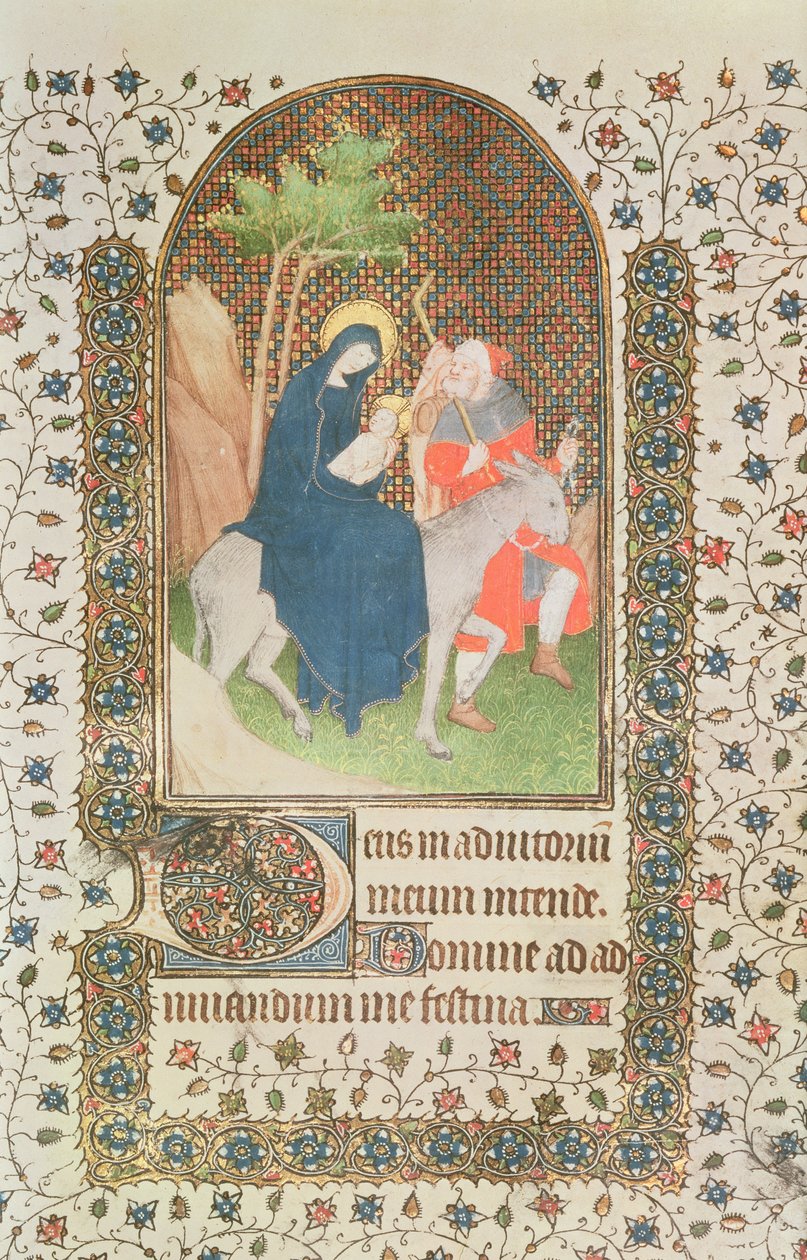 Voo para o Egito, francês, século XIV de French School
