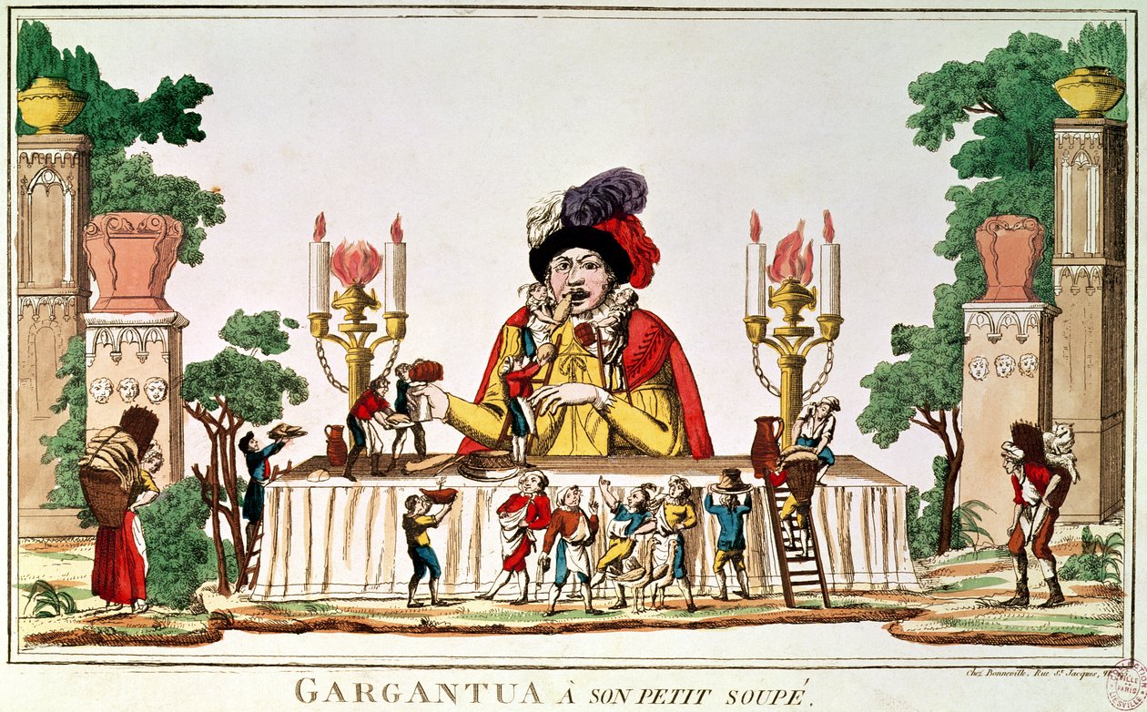 Gargantua em sua pequena ceia, c.1800 de French School