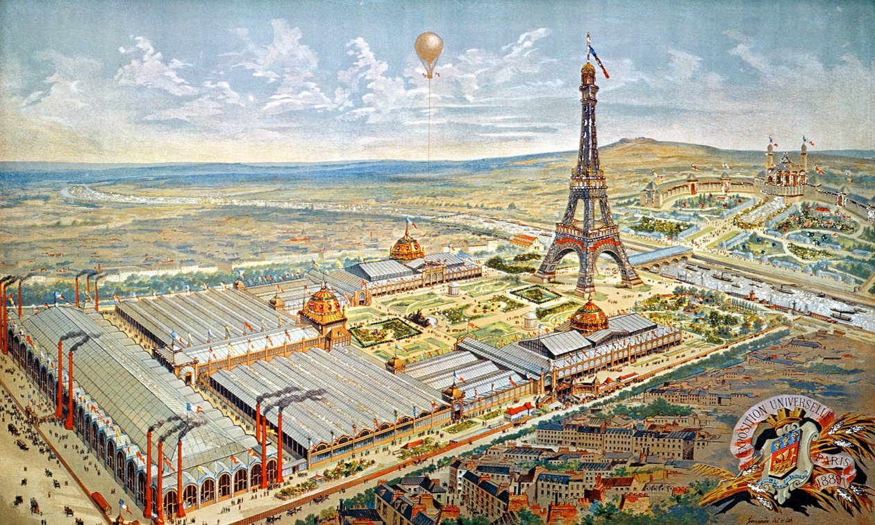 Visão Geral da Exposição Universal, Paris, 1889 de French School
