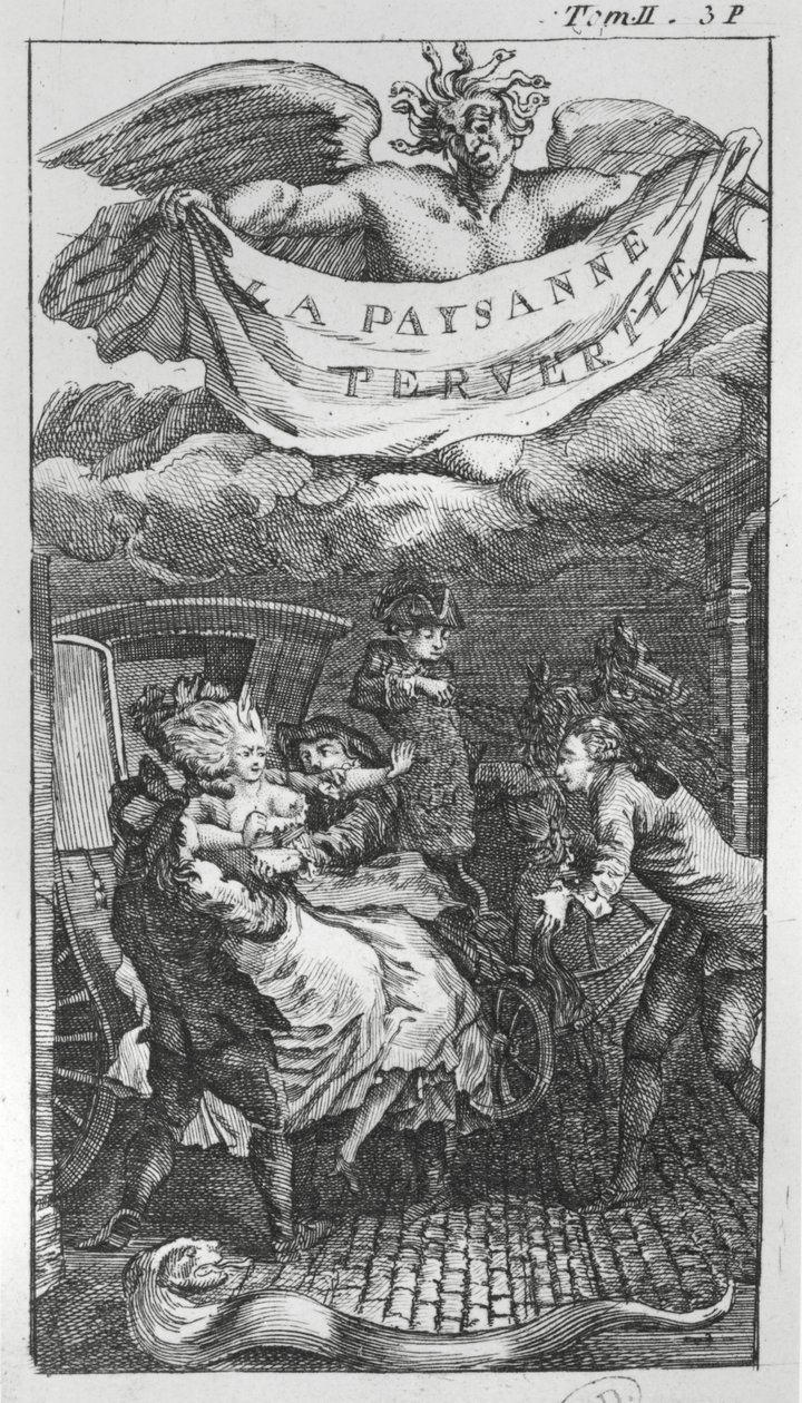 Ilustração de &39;O camponês pervertido&39; de Nicolas Restif de la Bretonne (1734-1806) de French School
