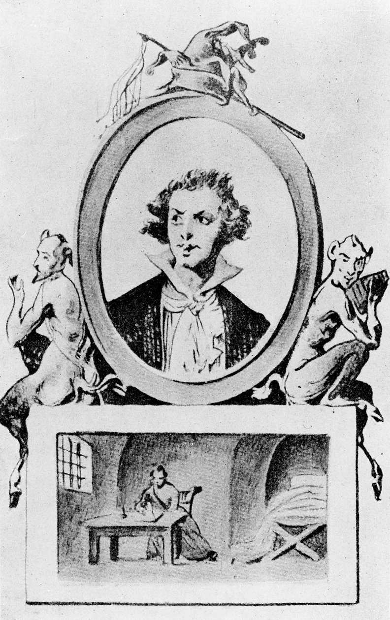 Retrato imaginário do Marquês de Sade (1740-1814) c.1814-15 de French School