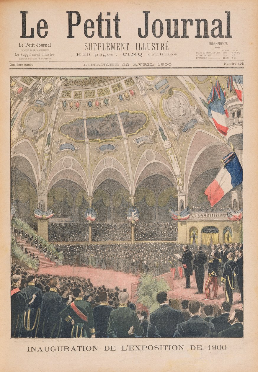 Inauguração da Exposição Universal de 1900, Paris, ilustração do &39;Le Petit Journal&39;, 29 de abril de 1900 de French School