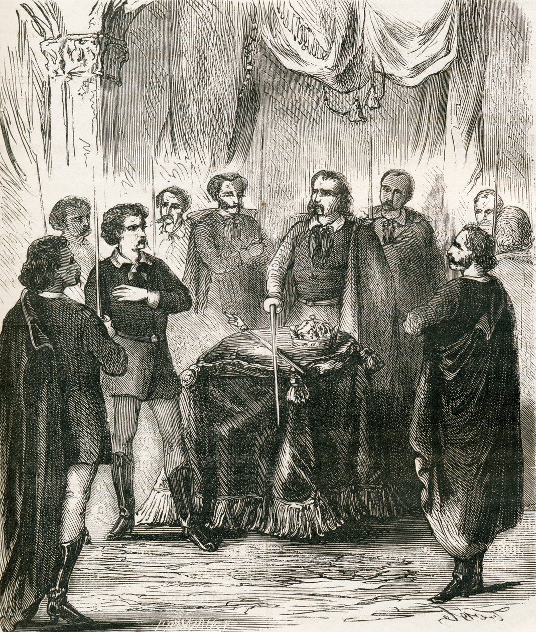 Iniciação de um Illuminatus, de "Sociedades Secretas, os Frank Macons", publicado em 1887 de French School