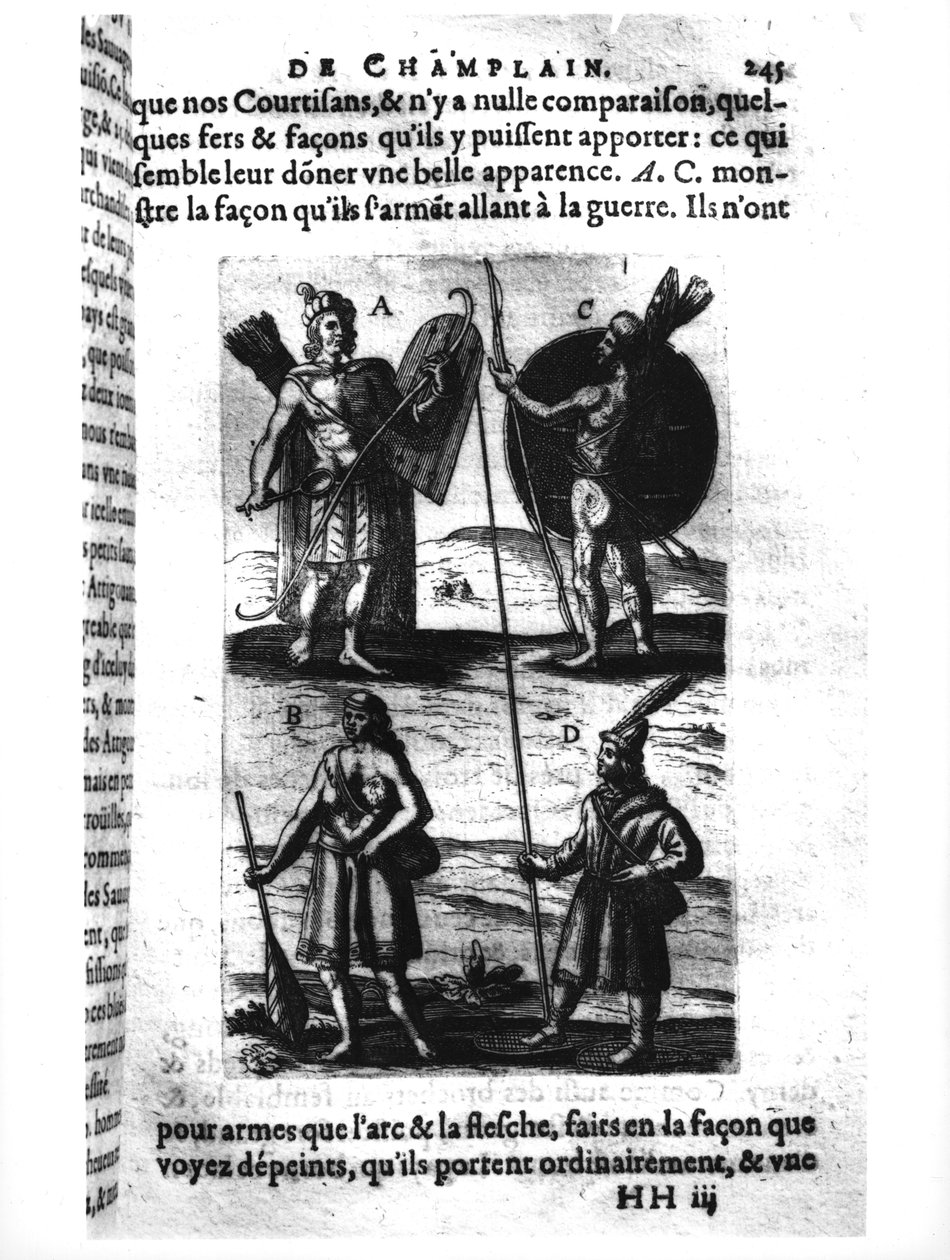 Iroquois da Nova França, de Viagens de Sieur Champlain (1567-1635), de Samuel Champlain de French School