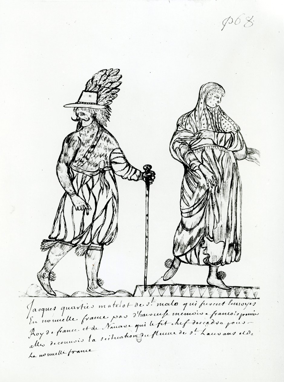 Jacques Cartier (1491-1557) de &39;Raras das índias indianas&39;, Codex Canadiensis de French School