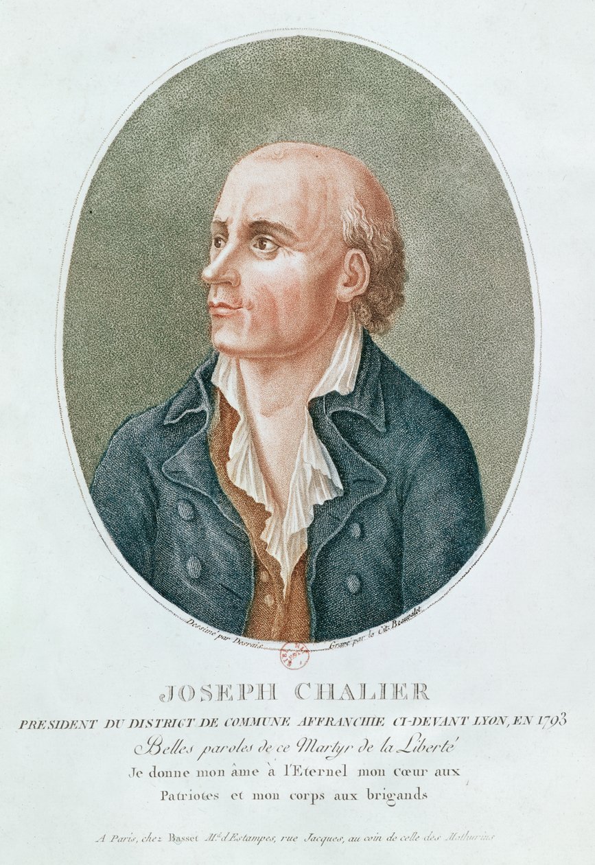 Josepeh Chalier (gravura a cores) de French School