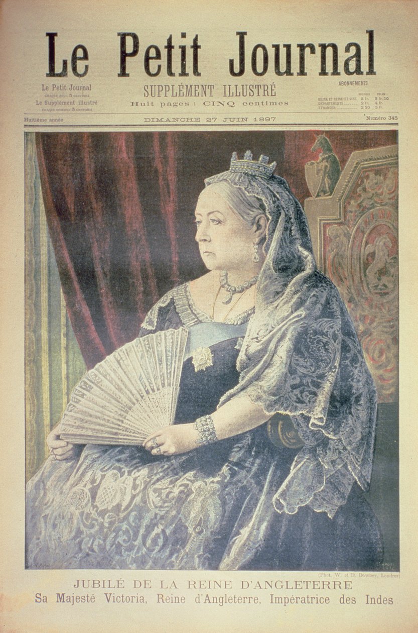 Jubileu da Rainha da Inglaterra, capa do &39;Le Petit Journal&39;, 27 de junho de 1897 (ver também 116065) de French School
