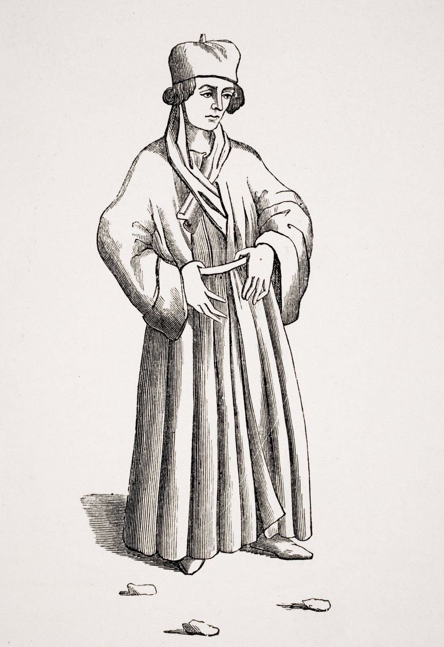 Juiz, depois de um desenho de um manuscrito do século XV, de "Le Moyen Age et la Renaissance", de Paul Lacroix (1806-84), publicado em 1847 de French School