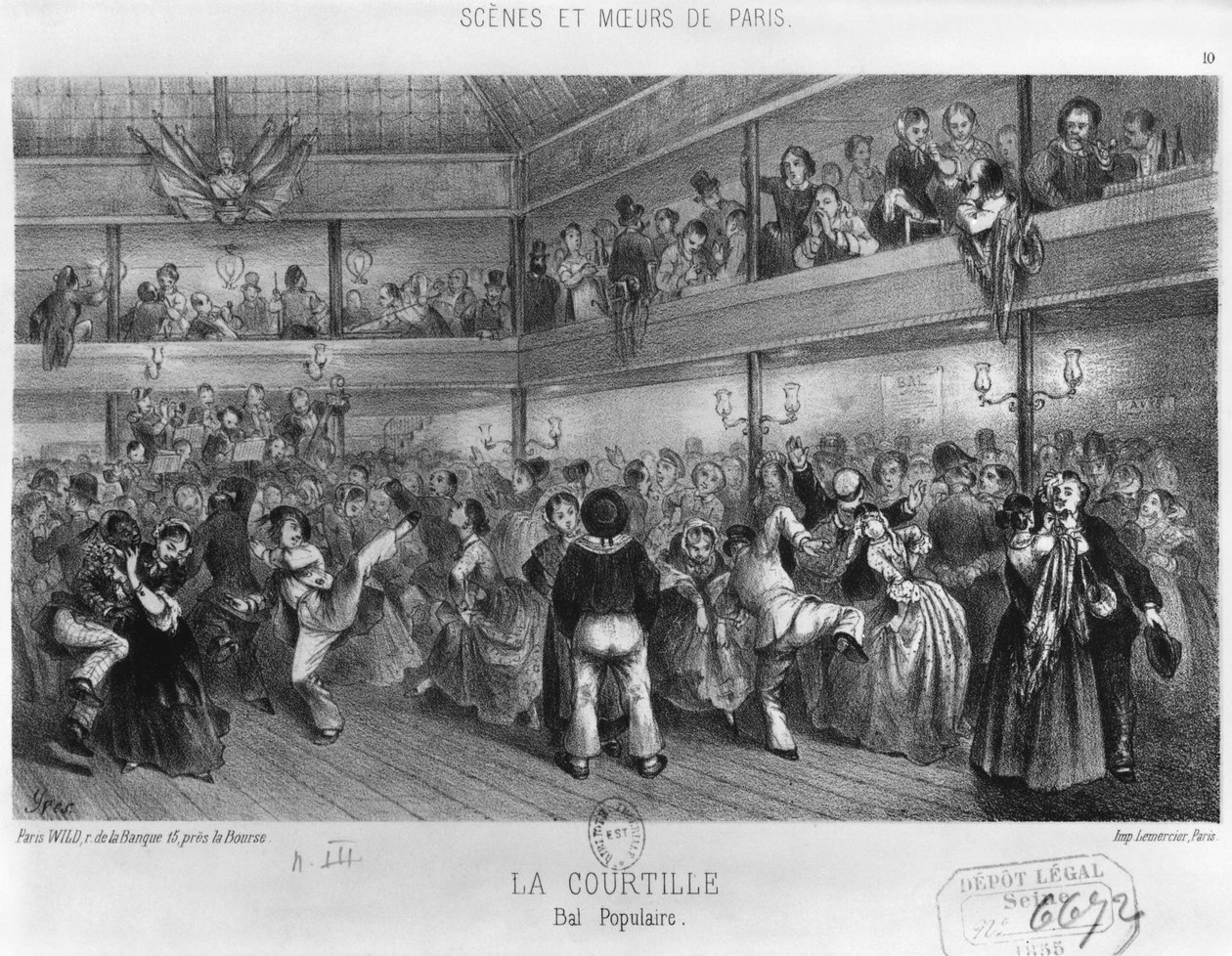 La Courtille, dança popular, gravada por Yves (século XIX) de French School